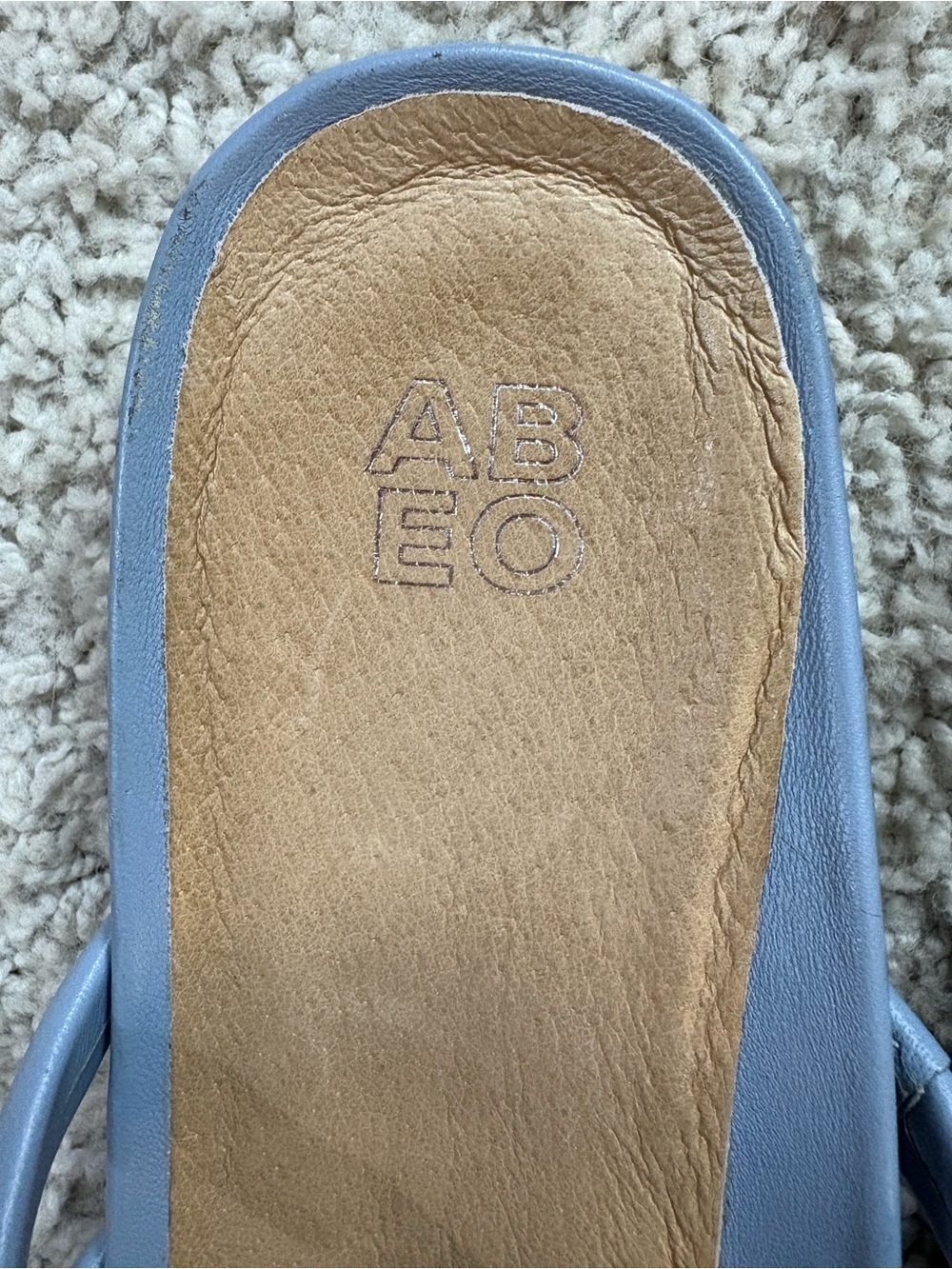 Women's ABEO Blue Leather SAMMIE BIO System 4 Strap SLIDES Summer SANDALS 9.5 - Picture 4 of 5